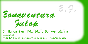 bonaventura fulop business card